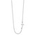 14k White Gold Polished Small Sideways Curved Cross 19 inch Necklace