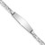 14k White Gold Polished Solid Chain/Solid Plate Anchor Link Soft Diamond Shape 19.5x5.5mm Plate 7 inch ID Bracelet