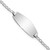 14k White Gold Polished Solid Chain/Solid Plate Curb Link Oval 18.5x8.5mm Plate 7 inch ID Bracelet