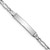 14k White Gold Polished Solid Chain/Solid Plate Figaro Link 25x5mm Plate 7 inch ID Bracelet