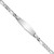 14k White Gold Polished Solid Chain/Solid Plate Figaro Link Soft Diamond Shape 24.5x7.5mm Plate 7 inch ID Bracelet - FG-CAA93B3D-8241