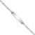 14k White Gold Polished Solid Chain/Solid Plate Figaro Link Soft Diamond Shape 24.5x7.5mm Plate 7 inch ID Bracelet - FG-DEADF520-3832