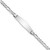 14k White Gold Polished Solid Chain/Solid Plate Figaro Link Soft Diamond Shape 33x9mm Plate 7 inch ID Bracelet - FI-824E5EA8-1989