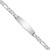 14k White Gold Polished Solid Chain/Solid Plate Figaro Link Soft Diamond Shape 33x9mm Plate 8 inch ID Bracelet - LI-B13C154C-9786