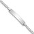 14k White Gold Polished Solid Chain/Solid Plate Flat Curb Link 20x4.2mm Plate 5.5 inch Baby/Child ID Bracelet