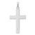 14k White Gold Polished Solid Striped Double Cross Pendant