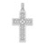 14K White Gold Polished Sqaure Cross w/ Heart Design Charm