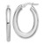14K White Gold Polished Tube Oval Hoop Earrings
