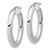 14K White Gold Polished Tube Oval Hoop Earrings