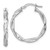 14k White Gold Polished Twisted 2.75 x 25mm Tube Hoop Earrings