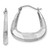 14k White Gold Polished, Satin and Diamond-cut Hoop Earrings