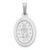 14k White Gold Polished/Satin Miraculous Medal Hollow Pendant - XR-0969DBD1-2770