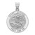 14k White Gold Polished/Satin St Michael Medal Hollow Pendant - XR-6EED6008-9533