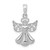 14K White Gold Polished/Textured Guardian Angel Heart Pendant