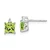14k White Gold Princess Peridot and Diamond Earrings
