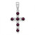 14k White Gold Rhodolite Garnet and Diamond Cross Pendant