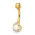 14k 14 Gauge Created Opal and CZ Belly Ring