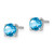 14k White Gold Round Blue Topaz Earrings - EM-DD69F44C-6223
