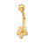 14k 14 Gauge CZ Flower Belly Ring - BD-D69934C7-2060