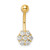 14k 14 Gauge CZ Flower Belly Ring - BD-EC744C35-6454