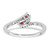 14k White Gold Ruby and Diamond 2-stone Bypass Ring