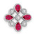 14k White Gold Ruby and Diamond Chain Slide - PM-D4878144-6851