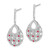 14k White Gold Ruby and Diamond Dangle Earrings