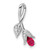 14k White Gold Ruby and Diamond Floral Chain Slide