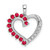 14k White Gold Ruby and Diamond Heart Pendant - PM-1AB4BD54-3708