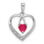 14k White Gold Ruby and Diamond Heart Pendant - PM-32D41C0D-3380