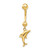 14k 14 Gauge Dolphin Dangle Belly Ring