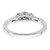 14k White Gold Sapphire and Diamond 3-stone Ring