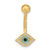 14K 14 Gauge Eye CZ Belly/Navel Ring Body Jewelry