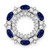 14k White Gold Sapphire and Diamond Circle Chain Slide