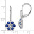 14k White Gold Sapphire and Diamond Leverback Earrings