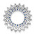 14k White Gold Sapphire and Diamond Sunburst Chain Slide