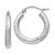 14k White Gold Satin and Diamond-cut 3mm Round Hoop Earrings - TC-C40F89FE-7300