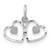 14k White Gold Satin And Diamond-cut Double Heart Charm