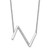 14K White Gold Sideways Diamond Initial Z Necklace