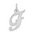14k White Gold Small Fancy Script Letter F Initial Charm