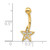 14k 14 Gauge Polished CZ Star Belly Ring