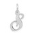 14k White Gold Small Fancy Script Letter S Initial Charm