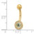 14K 14 Gauge Polished Multi-color CZ Evil Eye Navel/Belly Ring
