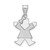 14k White Gold Small Girl w/Bow on Left Engravable Charm - XK-A74451C2-6955
