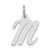 14k White Gold Small Script Letter M Initial Charm - YC-2152F94C-6100