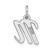 14k White Gold Small Script Letter M Initial Charm - YC-2152F94C-6100