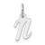 14k White Gold Small Script Letter N Initial Charm - YC-B3A3C68F-6478