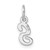 14k White Gold Small Script Letter S Initial Charm - YC-952D3A2B-9695