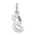 14k White Gold Small Script Letter S Initial Charm - YC-9C1EF809-2679