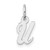 14k White Gold Small Script Letter U Initial Charm